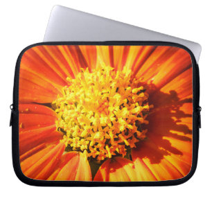 Stralende Oranje Bloem Laptop Hoesje Botanische Ku Sleeve