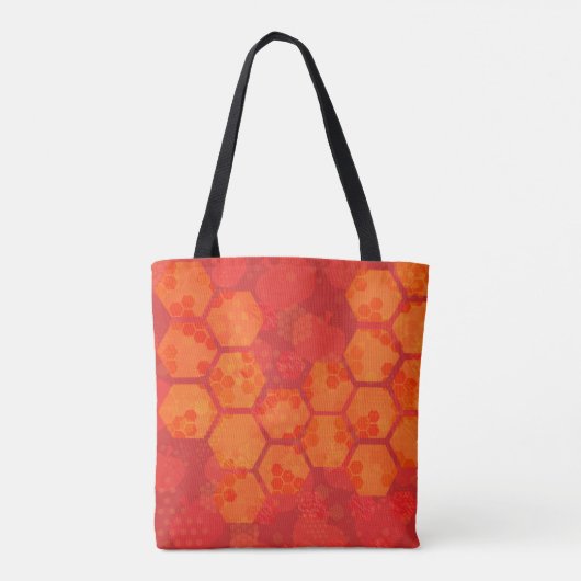 Stralende Oranje honingraat Tote Bag (Achterkant)