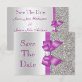 Stralende Orchidee Boog & Diamanten Zilver Save Th The Date (Voorkant / Achterkant)
