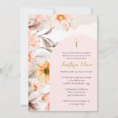 Stralende Pastel Lente Bloemen Orthodoxe Doop Kaart (Voorkant)