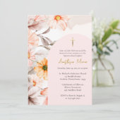 Stralende Pastel Lente Bloemen Orthodoxe Doop Kaart (Staand voorkant)