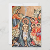 Stralende Pastel Lente Bloemen Orthodoxe Doop Kaart (Achterkant)