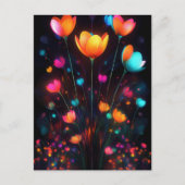 Stralende Pastel Regenboog Wilde Bloemen Briefkaart (Voorkant)