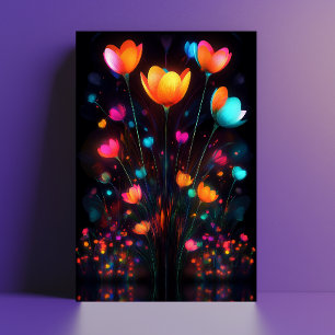 Stralende Pastel Regenboog Wilde Bloemen  Briefkaart