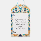 🦚 stralende pauw diwali zegeningen cadeaulabel (Achterkant)