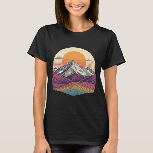 Stralende pieken bij zonsondergang t-shirt (Voorkant)
