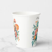 Stralende pioen boeket bruiloft papieren bekers (Rechts)