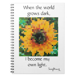 Stralende Pixel Zonnebloem Notitieboek