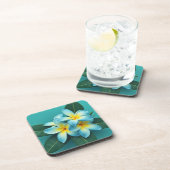 Stralende plumeria bloeit bier onderzetter (Rechterzijde)