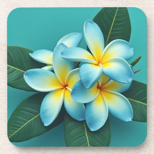 Stralende plumeria bloeit bier onderzetter (Voorkant)