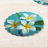 Stralende plumeria bloeit kartonnen onderzetters (Gekanteld)