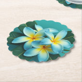 Stralende plumeria bloeit kartonnen onderzetters (Gekanteld)