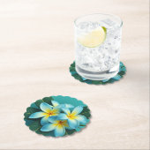 Stralende plumeria bloeit kartonnen onderzetters (Insitu)