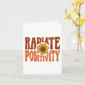 Stralende Positiviteit Retro Bloem Smiley Kaart (Gele Bloem)
