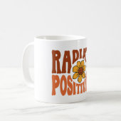 Stralende Positiviteit Retro Bloem Smiley Koffiemok (Voorkant links)