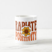 Stralende Positiviteit Retro Bloem Smiley Koffiemok (Center)