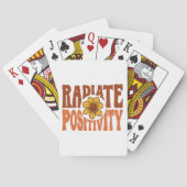 Stralende Positiviteit Retro Bloem Smiley Pokerkaarten (Achterkant)