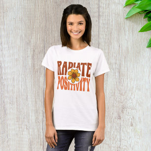 Stralende Positiviteit Retro Bloem Smiley T-shirt