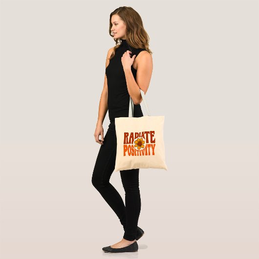 Stralende Positiviteit Retro Bloem Smiley Tote Bag