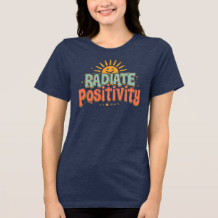 "Stralende Positiviteit" Retro Zonneschijn Citaat Tri-Blend Shirt
