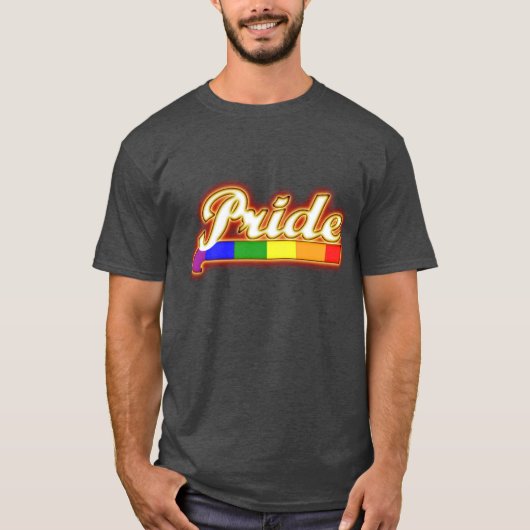 Stralende Pride Regenboogkleuren T-shirt (Voorkant)