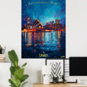 Stralende reflecties van Sydney - Iconische skylin Poster (Thuiskantoor)