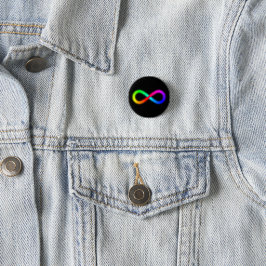 Stralende Regenboog Autisme Bewustzijn Oneindighei Ronde Button 3,2 Cm