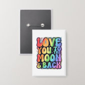 Stralende Regenboog Liefdeslettering Button (Voorkant / Achterkant)
