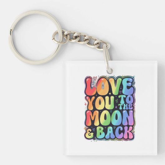 Stralende Regenboog Liefdeslettering Sleutelhanger (voorkant)