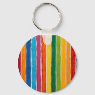Stralende Regenboog Strepen Sleutelhanger