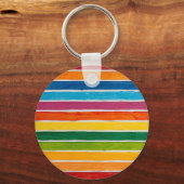 Stralende Regenboog Strepen Sleutelhanger (Achterkant)