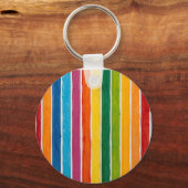 Stralende Regenboog Strepen Sleutelhanger (Voorkant)