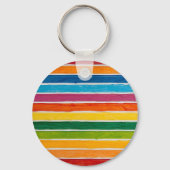 Stralende Regenboog Strepen Sleutelhanger (Achterkant)