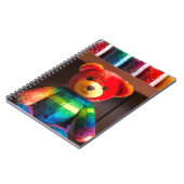 Stralende Regenboog Teddybeer Notitieboek (Linkerzijde)