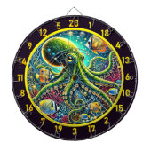 Stralende Riffen Octopus Dartbord (Voorkant)