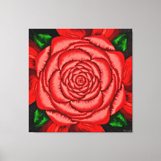 Stralende Robijnroos Canvas Afdruk