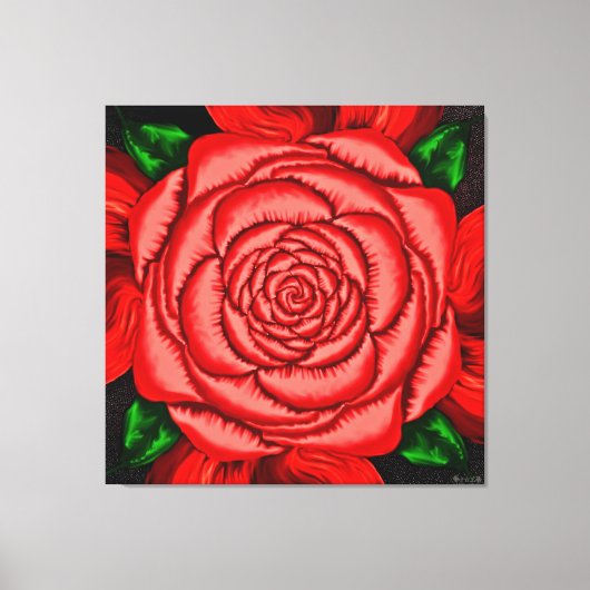 Stralende Robijnroos Canvas Afdruk (Voorkant)