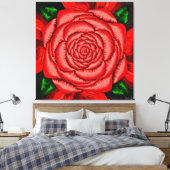 Stralende Robijnroos Canvas Afdruk (Insitu (Slaapkamer))