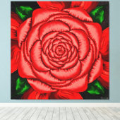 Stralende Robijnroos Canvas Afdruk (Insitu (Houten vloer))