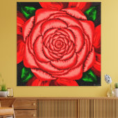 Stralende Robijnroos Canvas Afdruk (Insitu (Woonkamer))