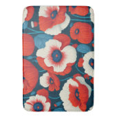 Stralende Rode Bloemen & Poppies Badmat (Voorkant Verticaal)