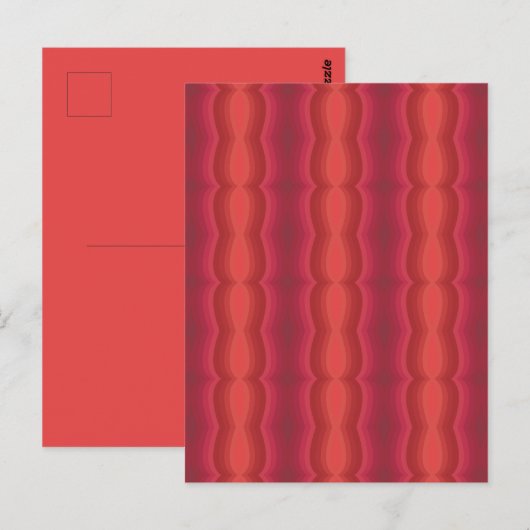 Stralende rode carnaval funhouse vervormde spiegel briefkaart (Voorkant / Achterkant)