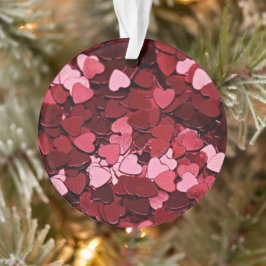 Stralende Rode Harten Jubileum Valentijnsdag Ornament