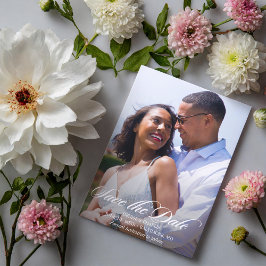 Stralende Romance Foto Bruiloft Save the Date Briefkaart