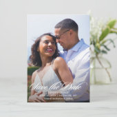 Stralende Romance Foto Bruiloft Save the Date Kaart (Staand voorkant)