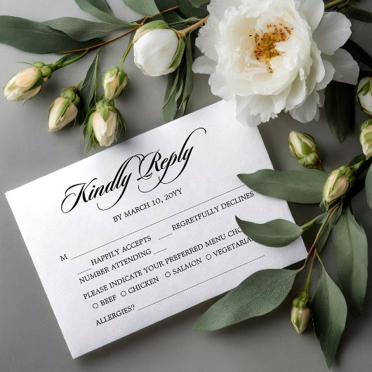 Stralende Romantische Bruiloft RSVP Kaart