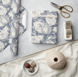 Stralende Roos Bloem Retro Inpakpapier