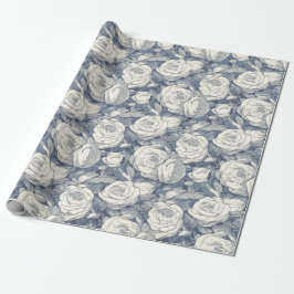 Stralende Roos Bloem Retro Inpakpapier
