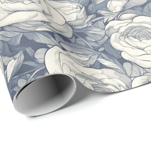 Stralende Roos Bloem Retro Inpakpapier (Rol Hoek)