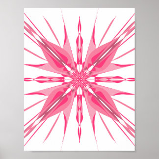 Stralende Roze en Magenta Steruitbarsting Abstract Poster